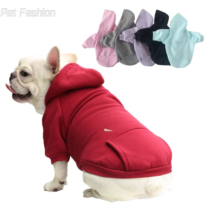 Solid Cat Dog Hoodies Pet Clothes for Small Dogs