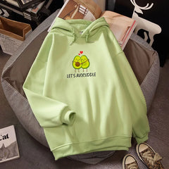 2020 Winter Avocado Print Couple Sweatshirt