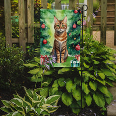 Sokoke Cat By the Christmas Tree Garden Flag