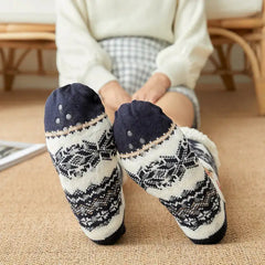 Plush Winter Christmas Socks With Cute Designs