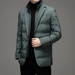 Men's Winter Fake Two Piece Warm Blazer