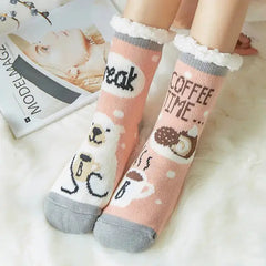 Plush Winter Christmas Socks With Cute Designs