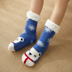 Plush Winter Christmas Socks With Cute Designs