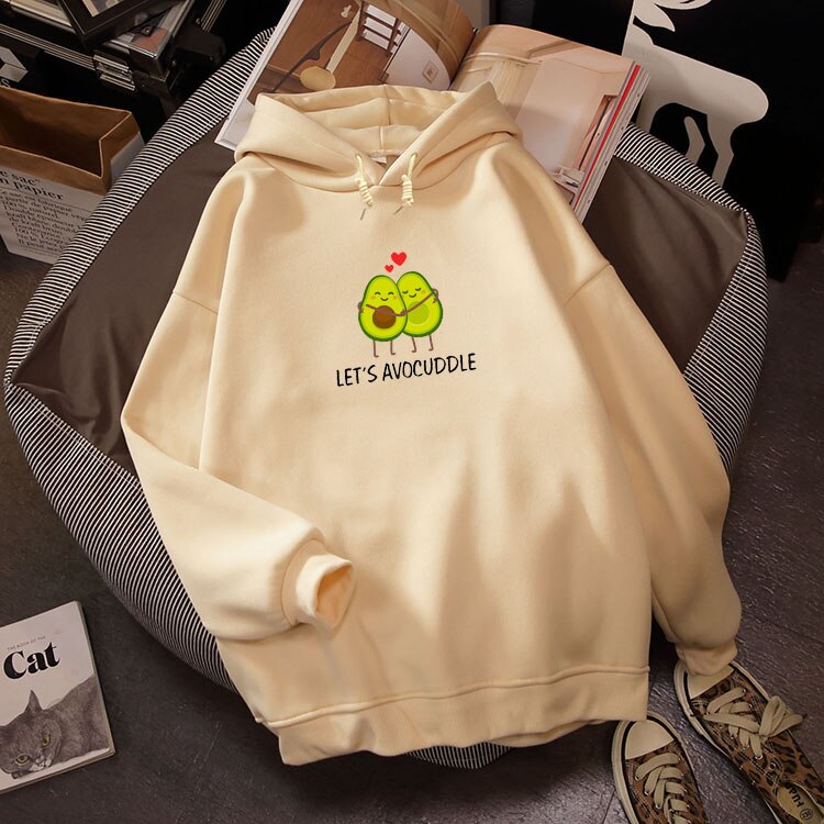 2020 Winter Avocado Print Couple Sweatshirt