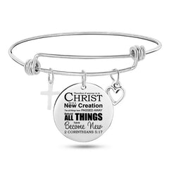 Stainless Steel Christian Charm Bracelet