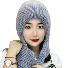 Ladies Winter Integrated Hat Scarf